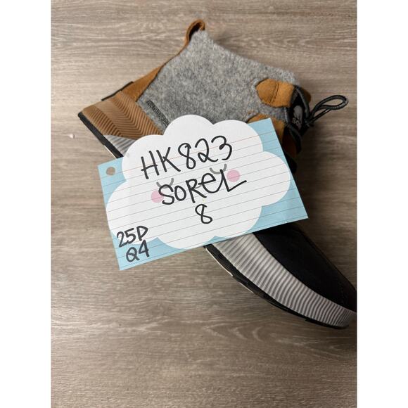 SOREL Boot Women's 8 Out N About III Classic Waterroof Felt Leather Grey Tan - Picture 3 of 8